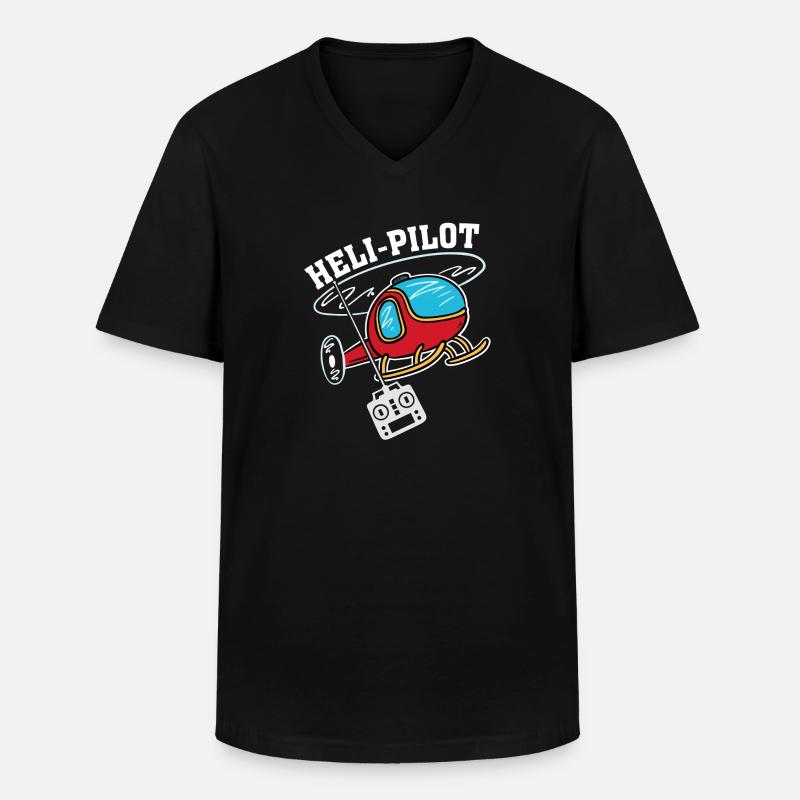 Helikopter RC-Pilot Heli-Pilot - Männer-T-Shirt mit V-Ausschnitt - Schwarz