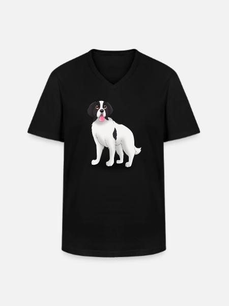 Landseer Dog - Landseer - Men's V-Neck T-Shirt - black