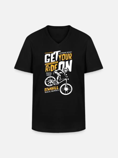 Downhill Race Series - Men's V-Neck T-Shirt - black