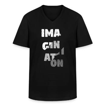 imagination - Men's V-Neck T-Shirt - black - Front - AI Model Male 178 dark (178cm)