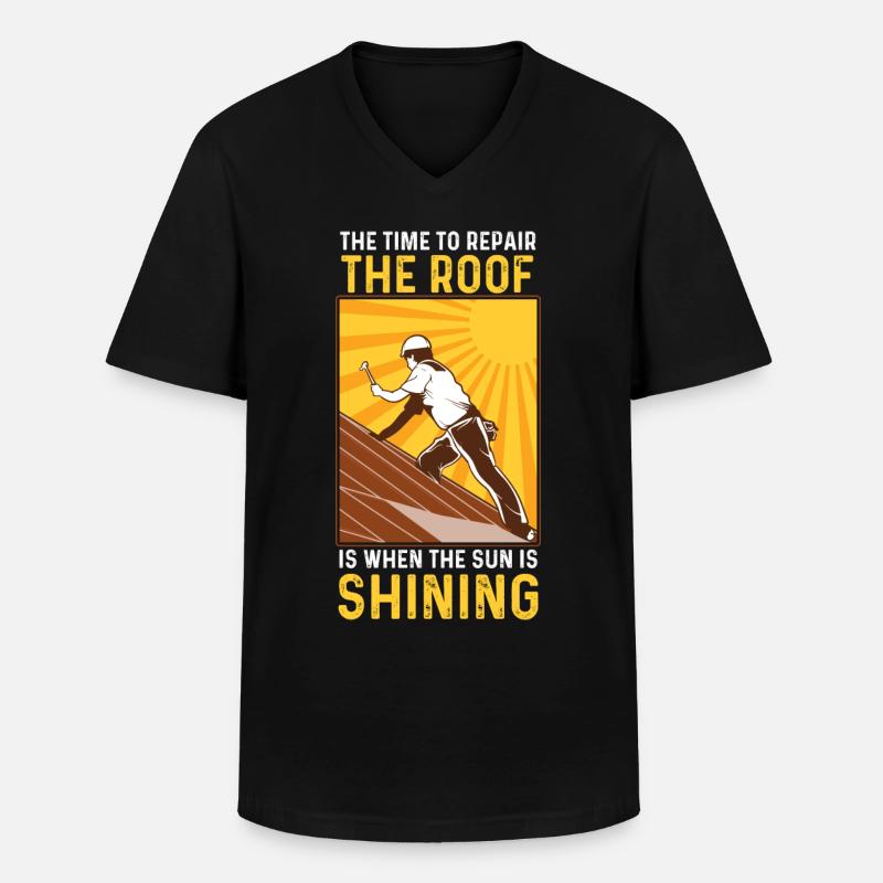 Dachdecker Dachdeckermeister Dachdecken Geschenk - Männer-T-Shirt mit V-Ausschnitt - Schwarz