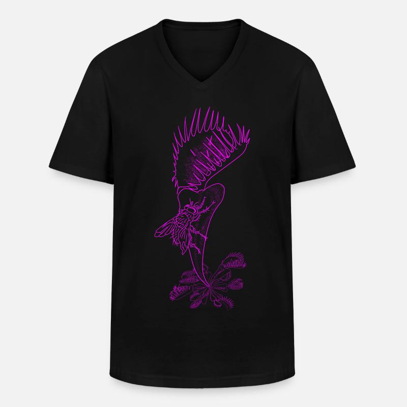 The Pink Venus Flytrap - Männer-T-Shirt mit V-Ausschnitt - Schwarz