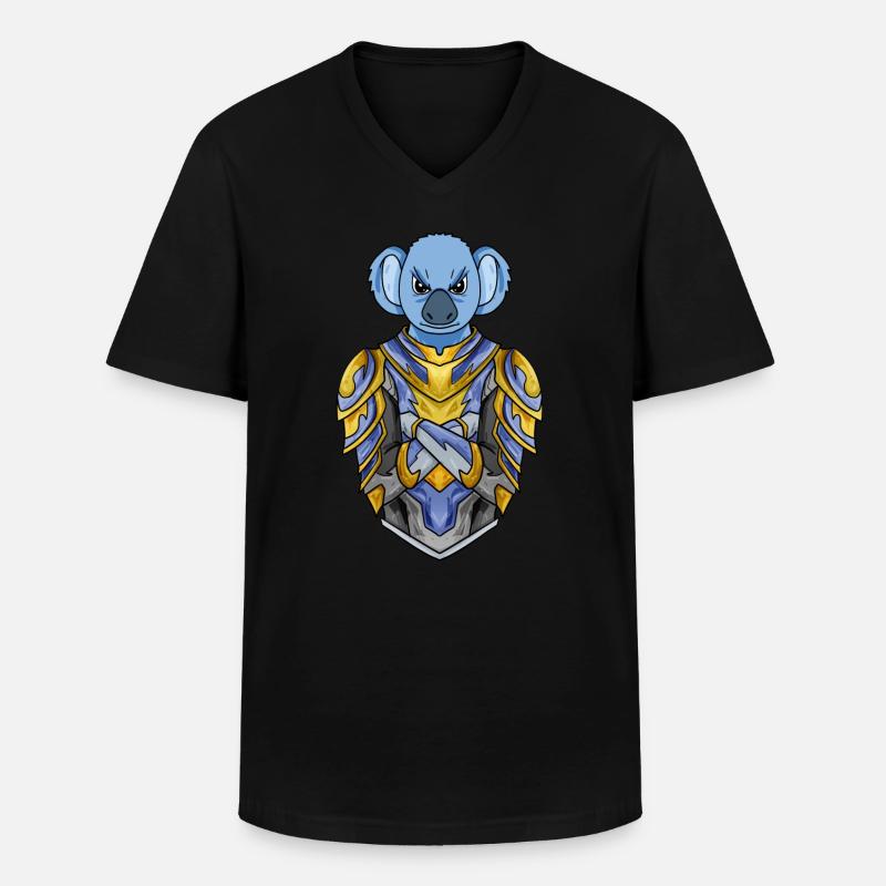 Ritter Koala Kreuzritter - Männer-T-Shirt mit V-Ausschnitt - Schwarz