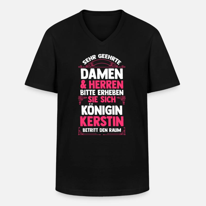 Kerstin - Männer-T-Shirt mit V-Ausschnitt - Schwarz