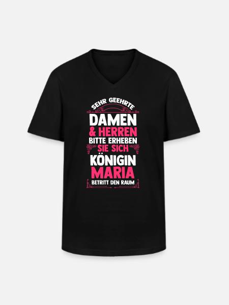 Maria - Männer-T-Shirt mit V-Ausschnitt - Schwarz