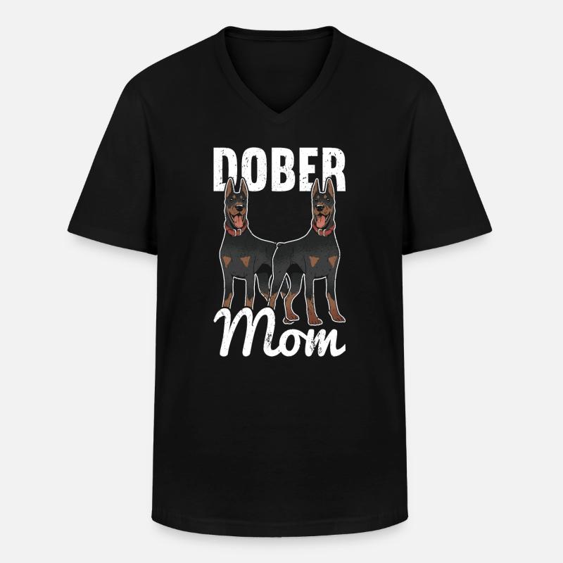 Dobermann Hund Dobermann - Männer-T-Shirt mit V-Ausschnitt - Schwarz