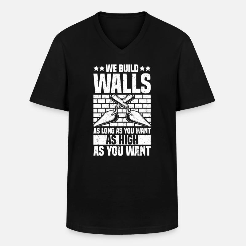 Bricklayer Brick Layer Brickmason Mason - Men's V-Neck T-Shirt - black