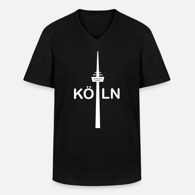 Fernsehturm das Wahrzeichen von Köln - Männer-T-Shirt mit V-Ausschnitt - Schwarz