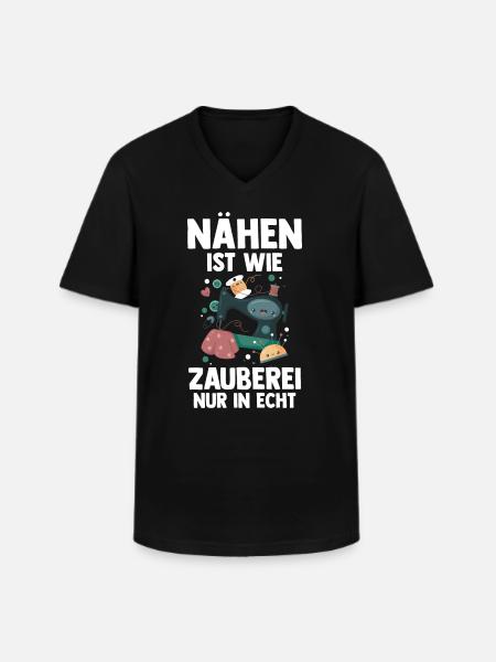 Näher Schneiderin - Männer-T-Shirt mit V-Ausschnitt - Schwarz