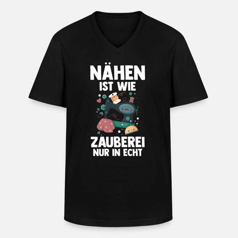 Näher Schneiderin - Männer-T-Shirt mit V-Ausschnitt - Schwarz