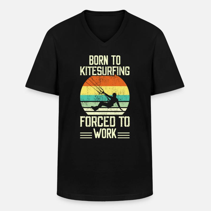 Kitesurf Kitesurfer Kiteboard - Männer-T-Shirt mit V-Ausschnitt - Schwarz