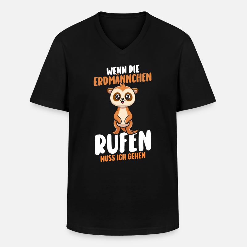 Erdmännchen - Männer-T-Shirt mit V-Ausschnitt - Schwarz