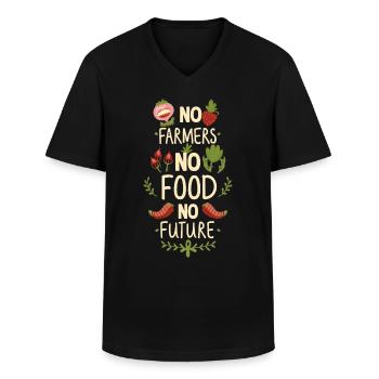 Pas d’agriculteurs, pas de nourriture, pas d’avenir, d’agriculteur, d’agriculteur - T-shirt col V Homme - noir - Devant - AI Model Male 178 dark (178cm)