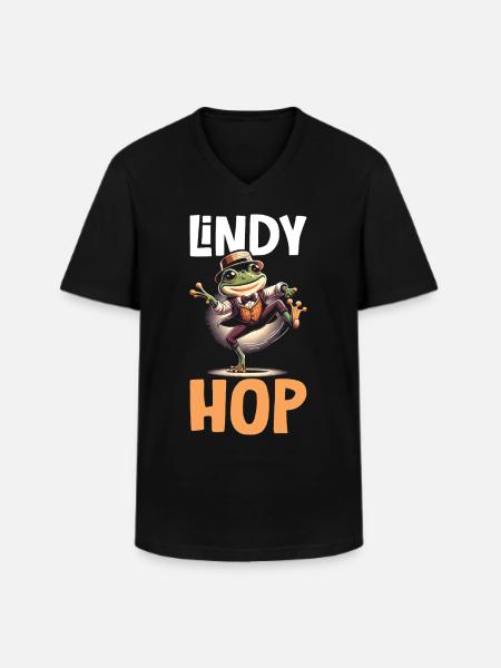 Lindy Hop Dancer Swinging Dancing Swing Dance - Men's V-Neck T-Shirt - black