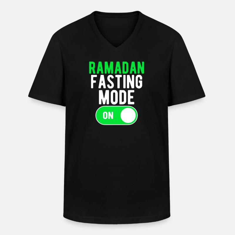 Ramadan-Fastenmodus EIN - Männer-T-Shirt mit V-Ausschnitt - Schwarz