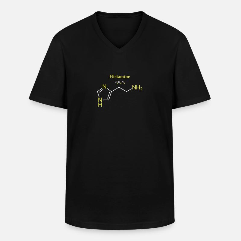 Histamin-Molekül - Männer-T-Shirt mit V-Ausschnitt - Schwarz