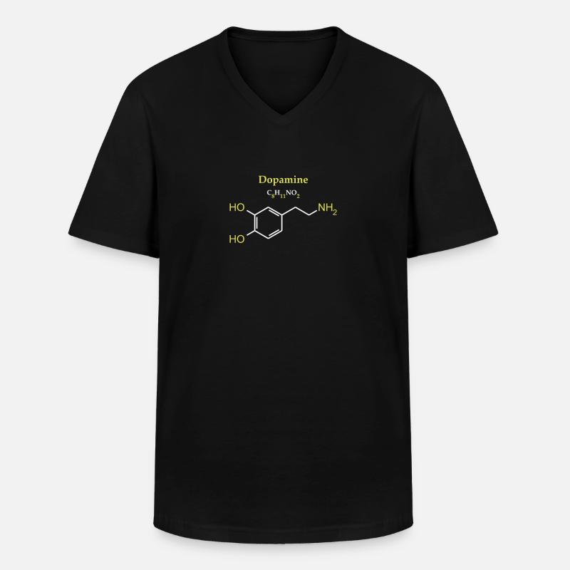 Dopamin-Molekül - Männer-T-Shirt mit V-Ausschnitt - Schwarz