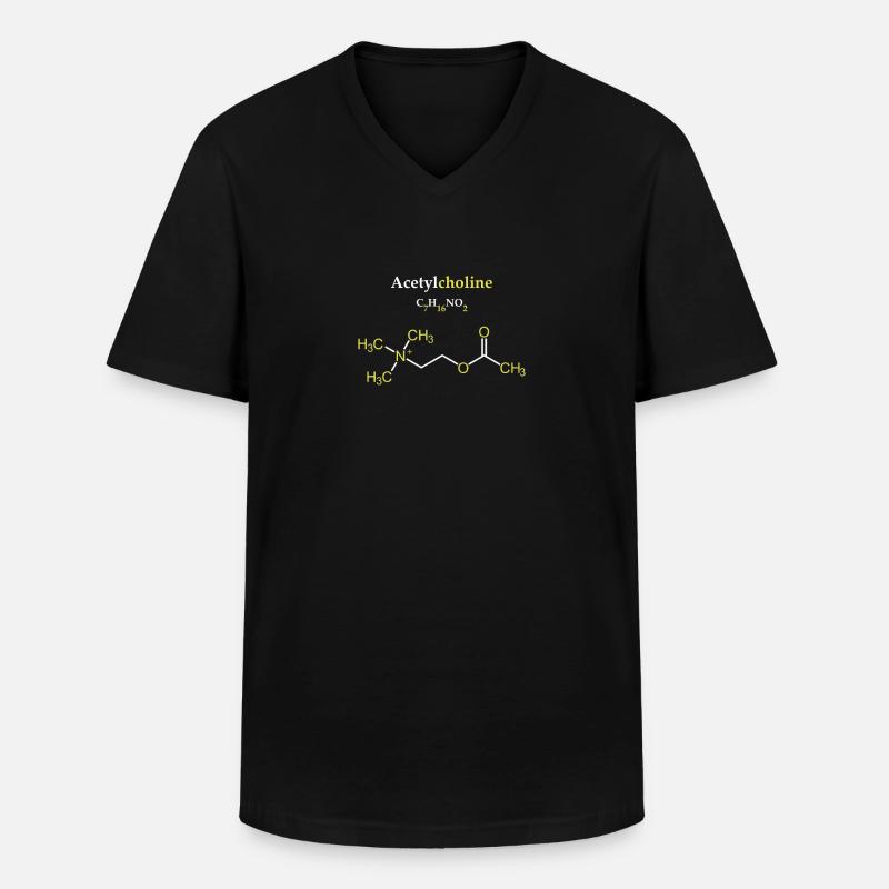 Acetylcholin-Molekül - Männer-T-Shirt mit V-Ausschnitt - Schwarz
