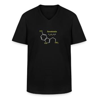 Serotonin-Molekül - Männer-T-Shirt mit V-Ausschnitt - Schwarz - Vorne - AI Model Male 178 dark (178cm)
