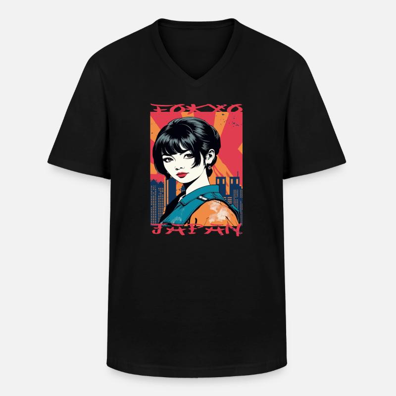 Tokyo Japan - Männer-T-Shirt mit V-Ausschnitt - Schwarz