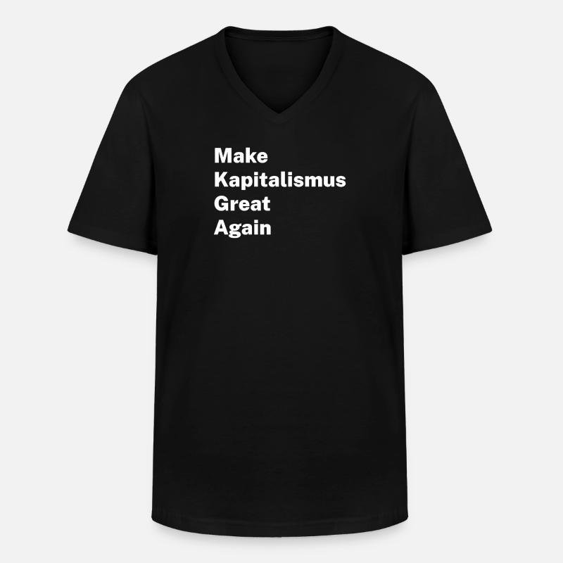 Make Kapitalism Great Again - Männer-T-Shirt mit V-Ausschnitt - Schwarz
