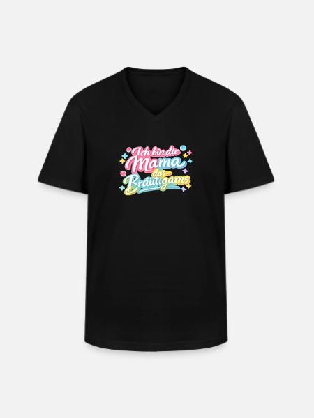 Mama des Bräutigams Geschenkidee - Männer-T-Shirt mit V-Ausschnitt - Schwarz