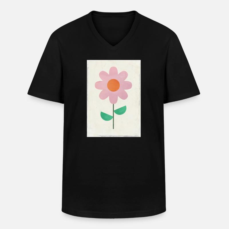 Blume - Männer-T-Shirt mit V-Ausschnitt - Schwarz