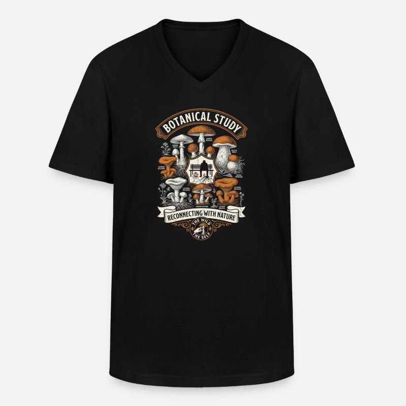 Botanical Study - Männer-T-Shirt mit V-Ausschnitt - Schwarz