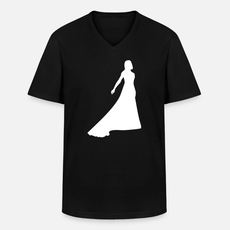 Hochzeit - Männer-T-Shirt mit V-Ausschnitt - Schwarz