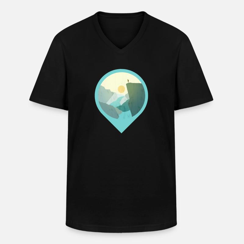 Norwegen Preikestolen Souvenir - Männer-T-Shirt mit V-Ausschnitt - Schwarz