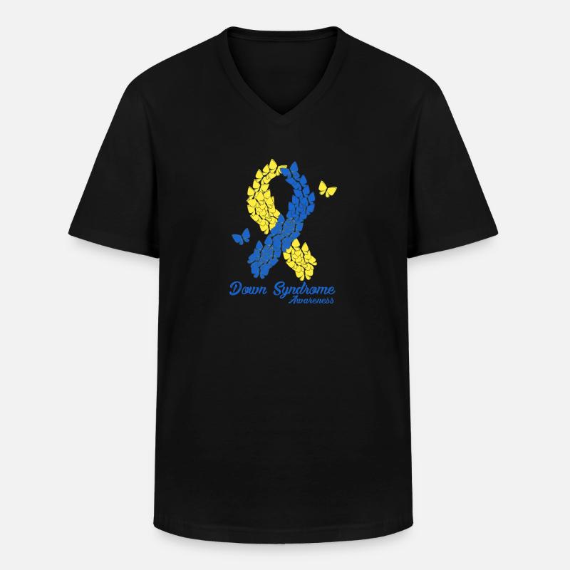 Down-Syndrom-Bewusstsein - Männer-T-Shirt mit V-Ausschnitt - Schwarz