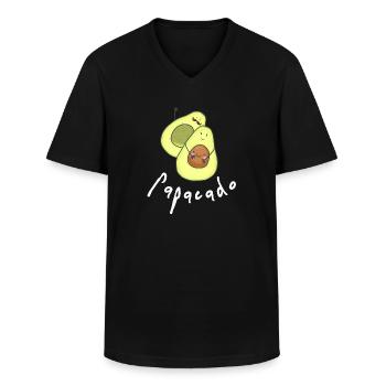 Papacado Papa Vater Baby Geburt Geschenkidee - Männer-T-Shirt mit V-Ausschnitt - Schwarz - Vorne - AI Model Male 178 dark (178cm)