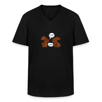 Schokolade - Männer-T-Shirt mit V-Ausschnitt - Schwarz - Vorne - AI Model Male 178 dark (178cm)