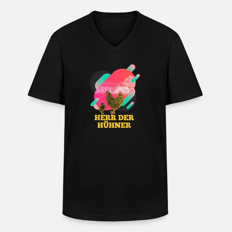 Herr Der Hühner - Männer-T-Shirt mit V-Ausschnitt - Schwarz