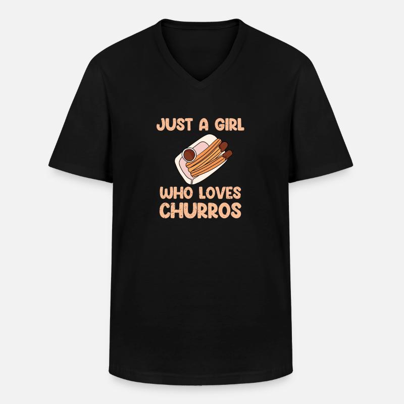Churro Geschenk Mexico Essen - Männer-T-Shirt mit V-Ausschnitt - Schwarz