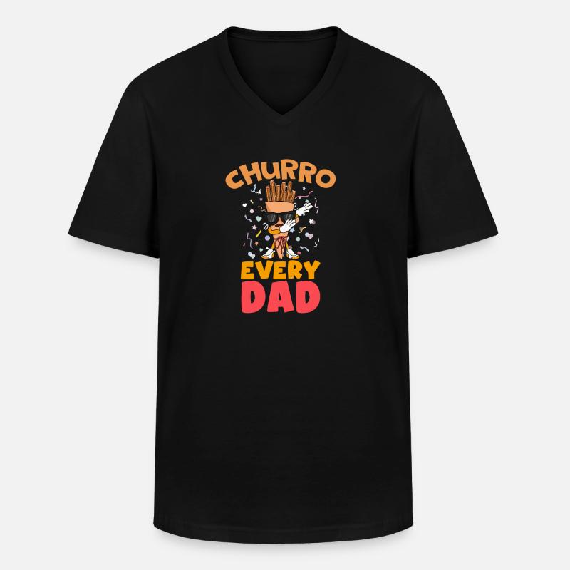 Churro Geschenk Mexico Essen - Männer-T-Shirt mit V-Ausschnitt - Schwarz