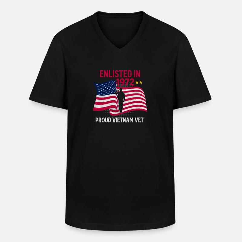 Vietnam Veteran - Männer-T-Shirt mit V-Ausschnitt - Schwarz