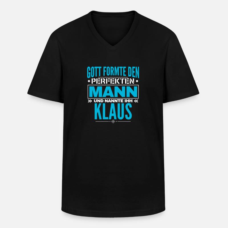 Klaus Name Design - Männer-T-Shirt mit V-Ausschnitt - Schwarz