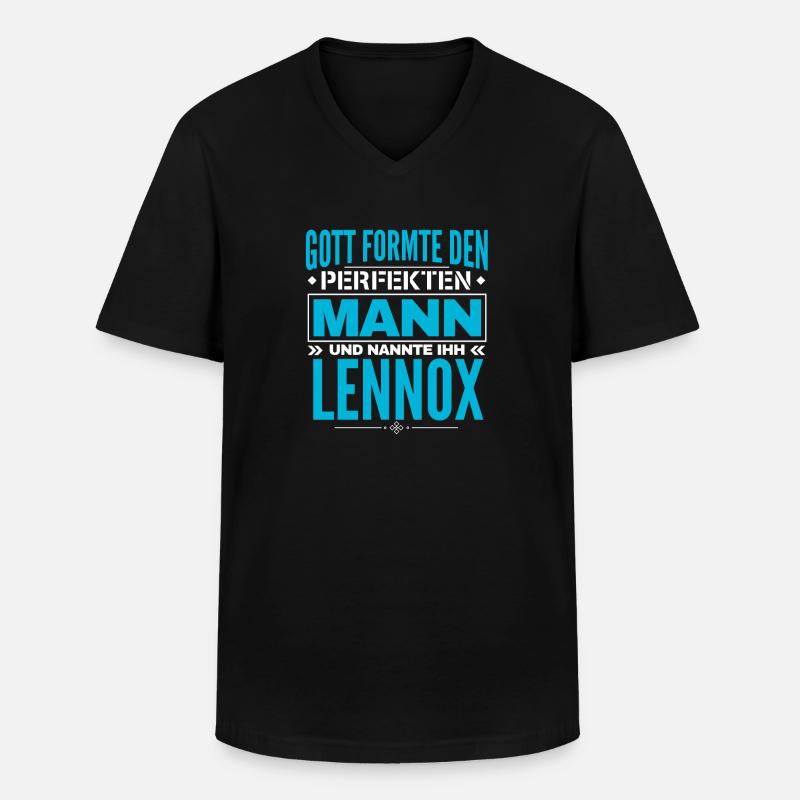 Lennox Name Design - Männer-T-Shirt mit V-Ausschnitt - Schwarz
