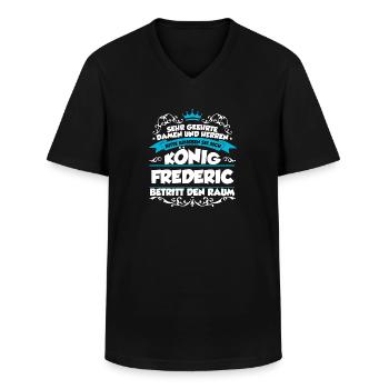 Frederic Name Design - Männer-T-Shirt mit V-Ausschnitt - Schwarz - Vorne - AI Model Male 178 dark (178cm)