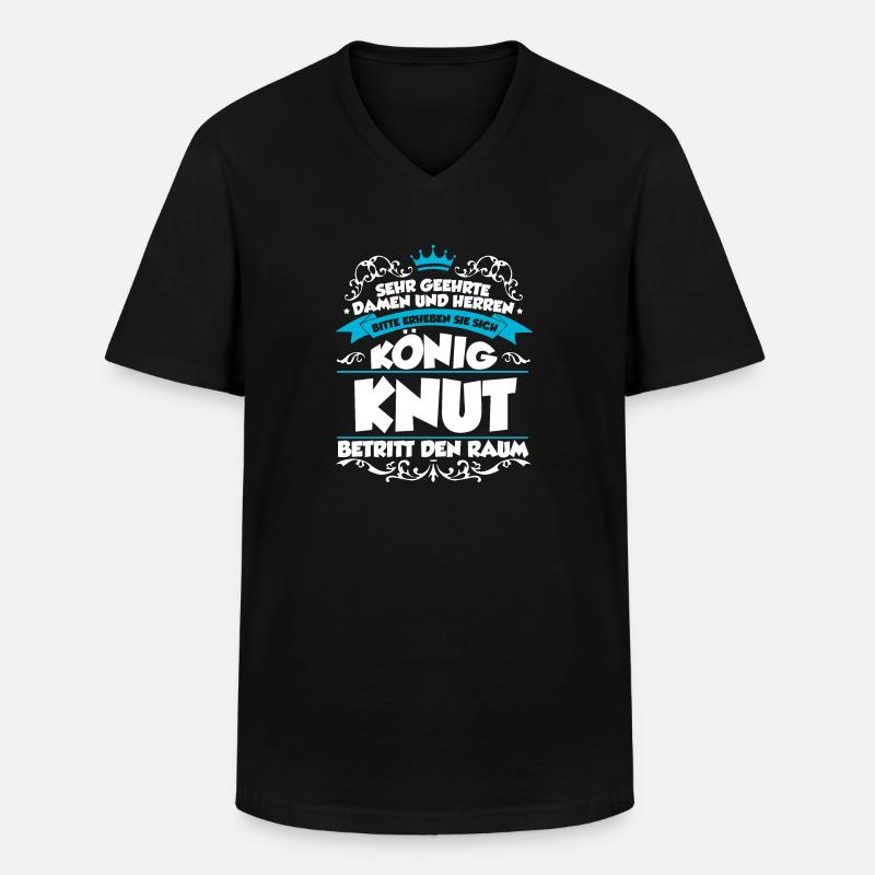 Knut Name Design - Männer-T-Shirt mit V-Ausschnitt - Schwarz
