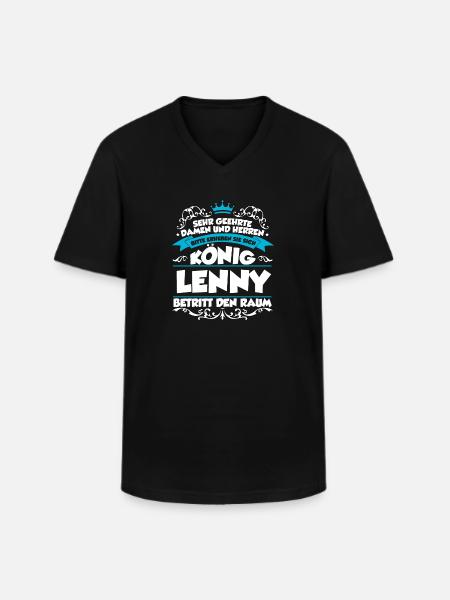 Lenny Name Design - Männer-T-Shirt mit V-Ausschnitt - Schwarz