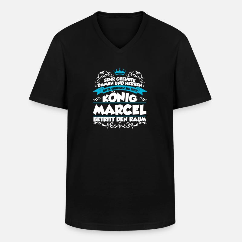 Marcel Name Design - Männer-T-Shirt mit V-Ausschnitt - Schwarz