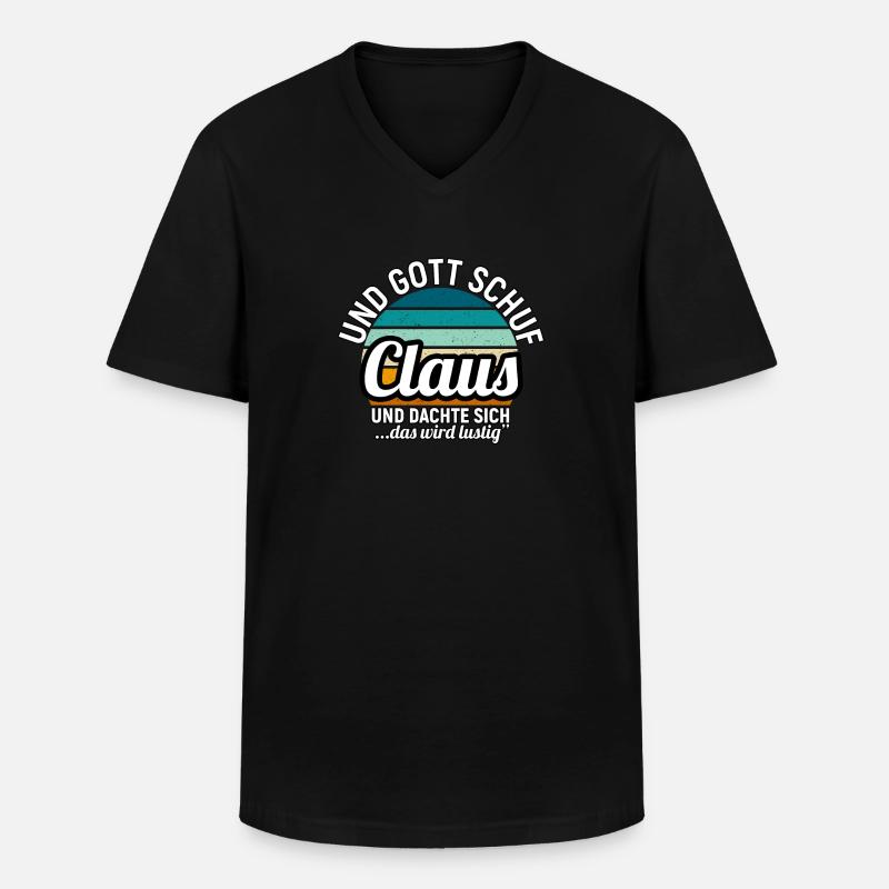 Collin - Männer-T-Shirt mit V-Ausschnitt - Schwarz