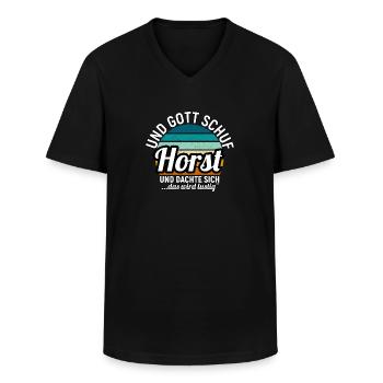 Horst - Männer-T-Shirt mit V-Ausschnitt - Schwarz - Vorne - AI Model Male 178 dark (178cm)