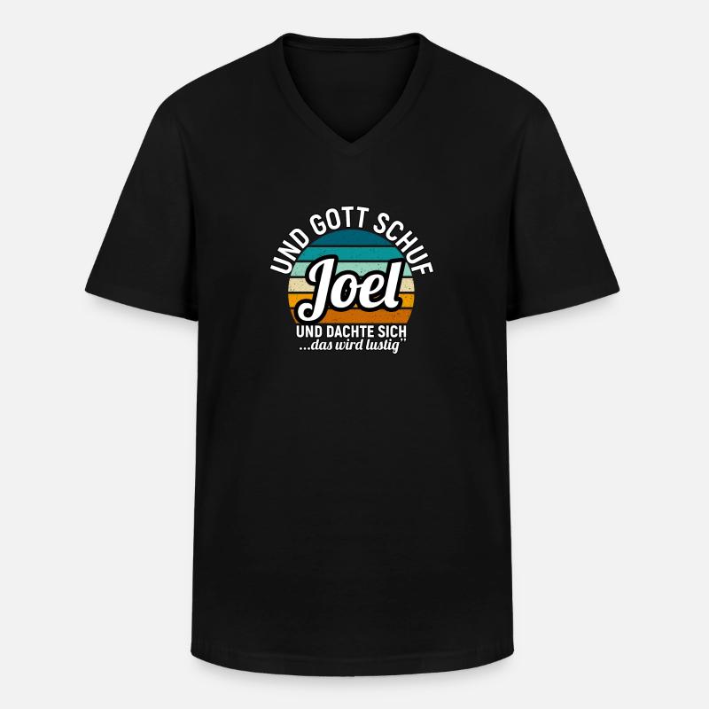 Joel - Männer-T-Shirt mit V-Ausschnitt - Schwarz