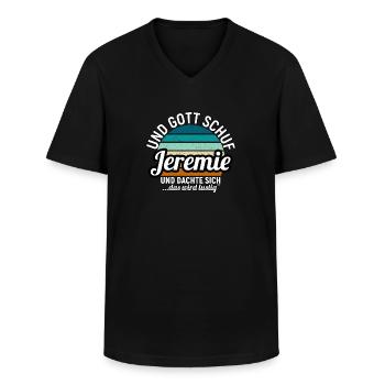 Jeremie - Männer-T-Shirt mit V-Ausschnitt - Schwarz - Vorne - AI Model Male 178 dark (178cm)