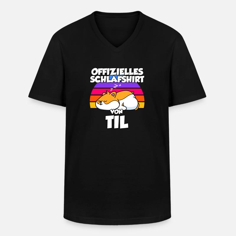 Offizielles Schlafshirt Von Til - Männer-T-Shirt mit V-Ausschnitt - Schwarz
