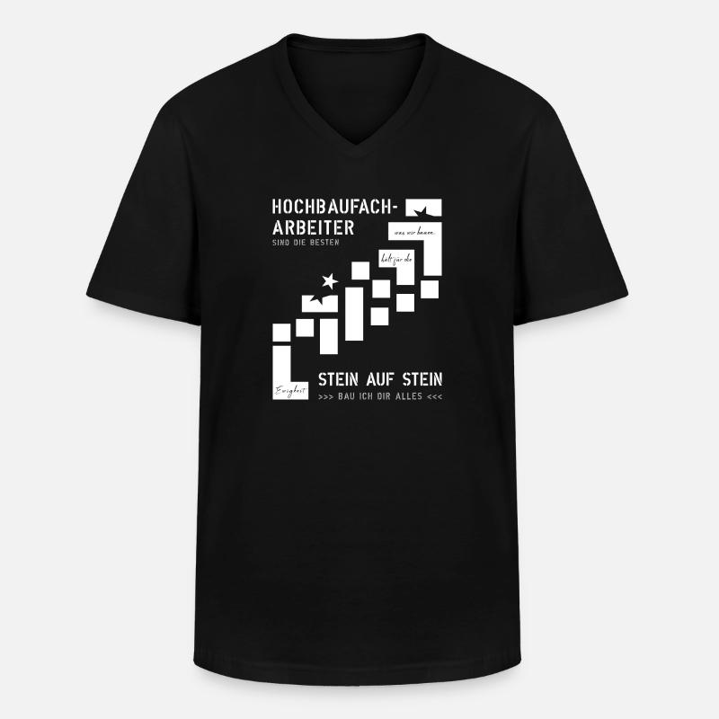 Building construction workers - Men's V-Neck T-Shirt - black