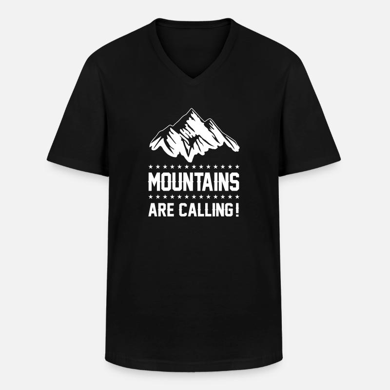 mountains berge are calling - Männer-T-Shirt mit V-Ausschnitt - Schwarz
